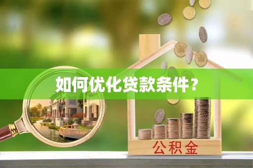 禹会如何优化贷款条件？