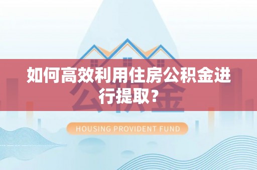 禹会如何高效利用住房公积金进行提取？