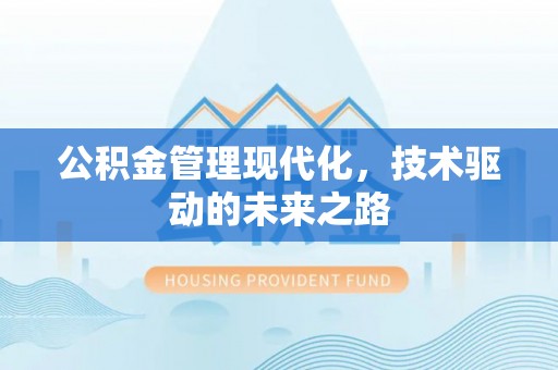禹会公积金管理现代化，技术驱动的未来之路